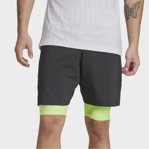 Adidas [M] Men's Club 2-in-1 ClimaCool Tennis Shorts - Black JF8430